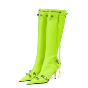 2024 New Women's Pointed Toe Thin High Heels Long Boots Fashion Over Knee Boots European and American Party Boots Size 46